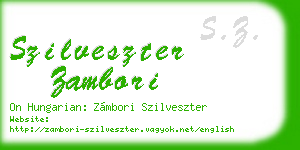 szilveszter zambori business card