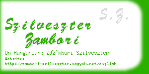 szilveszter zambori business card